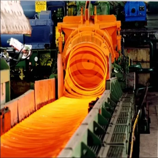 Linea di produzione automatica di laminatoi a caldo per macchine per la produzione di tondo per cemento armato deformato/barre TMT